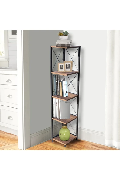RMD SHOP Köşe Kitaplık Ve Aksesuar Rafı Metal Ayaklı ürün görseli 1