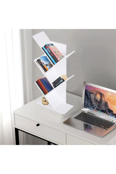 RMD SHOP Dekoratif Mini Masa Üstü Kitaplık Beyaz ürün görseli 1