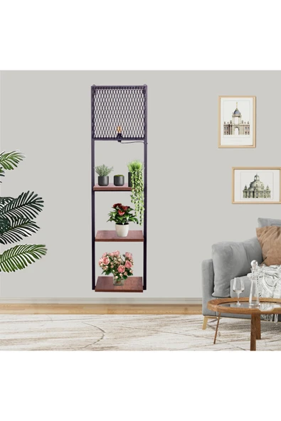 RMD SHOP Kitaplıklı Aplik Duvar Rafı Ve Lambader ürün görseli 1