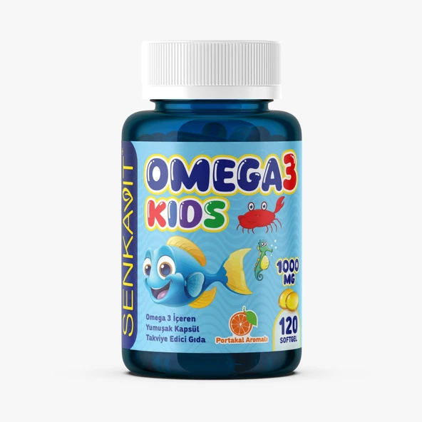 Senkavit Omega 3 For Kids Portakal Aromalı 120Li Softjel ürün görseli 1