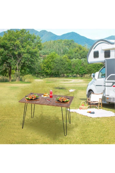 RMD SHOP Katlanır Metal Ayaklı Piknik Sehpası-orta Sehpa ürün görseli 1