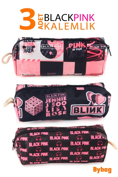 Blackpink K-Pop Desenli Kalemlik Fermuarlı Makyaj Çantası ürün görseli 1