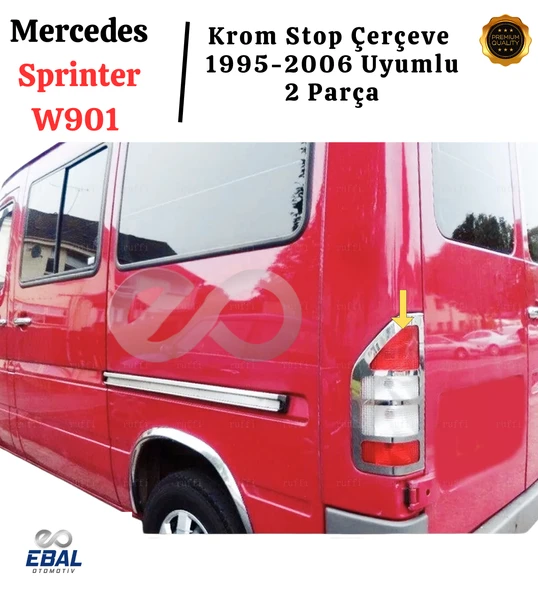 Mercedes Sprinter W901 Uyumlu Krom Stop Çerçeve 2 Parça 1995-2006 Arası Paslanmaz Çelik ürün görseli 1