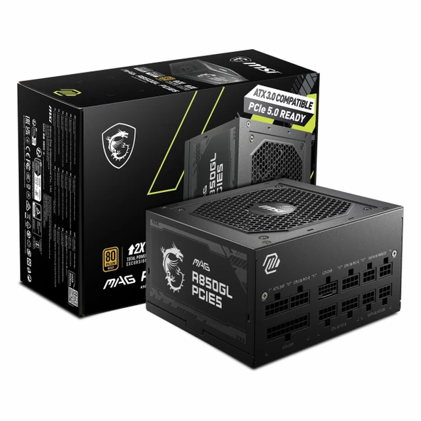 MSI MAG A850GL PCIE5 850W 80+ Altın Modüler Güç Kaynağı ürün görseli 1