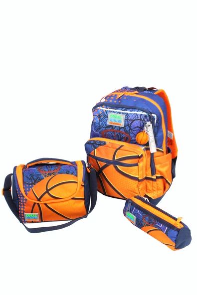CH 23776 Basketbol - 3' Lü Okul Çantası Seti - Sırt Ve Beslenme Çantası + Kalemlik ürün görseli 1