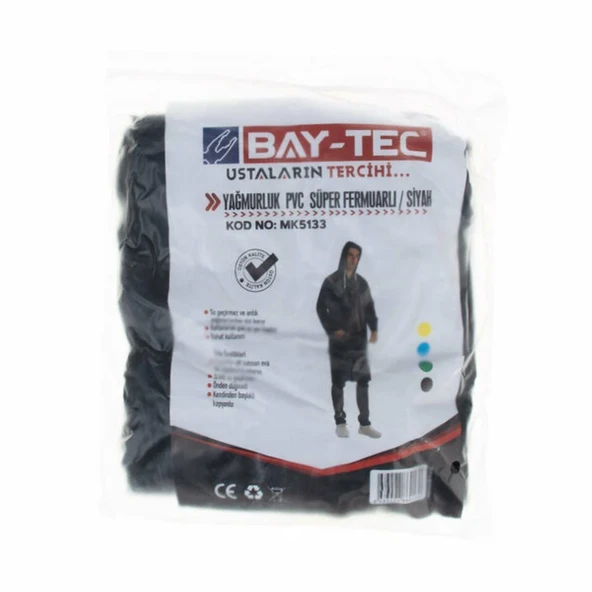 BAY-TEC YAĞMURLUK SÜPER PVC FERMUARLI SİYAH (MK-5133) ürün görseli 1