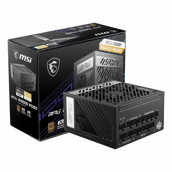 MSI MPG A1000G PCIE5 1000W 80+ Altın Modüler Güç Kaynağı ürün görseli 1