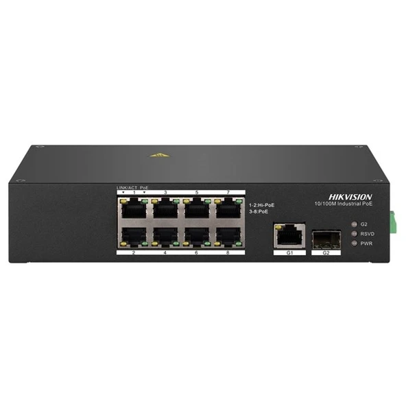 HIKVISION 8port FULL PoE DS-3T0310HP 10/100 1X SFP Yönetilemez Switch (Adaptör Yok) ürün görseli 1
