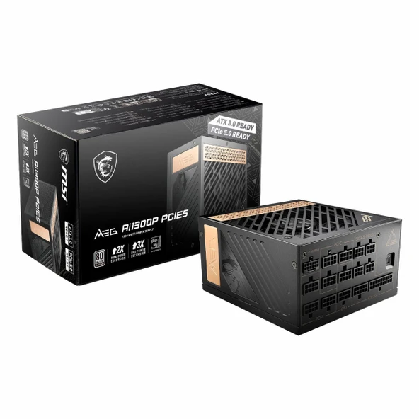 MSI MEG AI1300P PCIE5 1300W 80+ Platin Modüler Güç Kaynağı ürün görseli 1