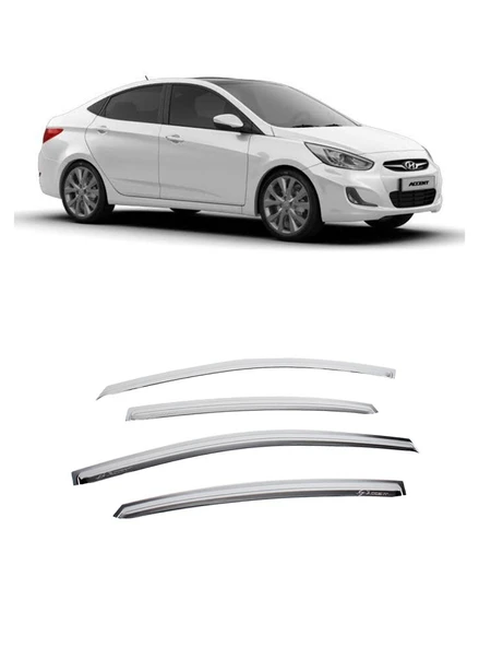Hyundai Accent Blue 2010-2020 Arası ABS Krom Cam Rüzgarlık OEM  ürün görseli 1