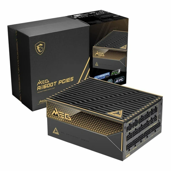 MSI MEG Ai1600T PCIE5 1600W 80+ Titanyum Modüler Güç Kaynağı ürün görseli 1