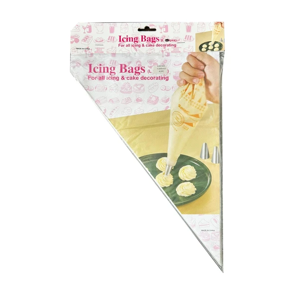 Tek Kullanımlık Şeffaf Naylon Krema Sıkma Torbası - 30 Cm. - 40 Adetlik 1 Paket ürün görseli 1