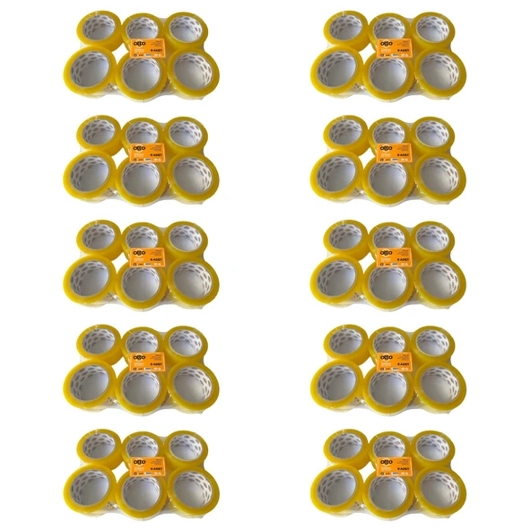 Otto Şeffaf Koli Bandı - Kolileme Ambalajlama Koli Bant / 45 mm x 100 Metre / 6 Adetlik 10 Paket ürün görseli 1