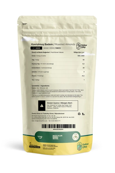 Online Çiftçi Kavrulmuş Badem 400Gr - Resim 2