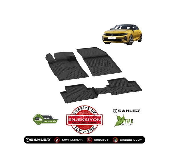 Sahler Opel Astra L 2022 + 4.5D Havuzlu Paspas Siyah ürün görseli 1