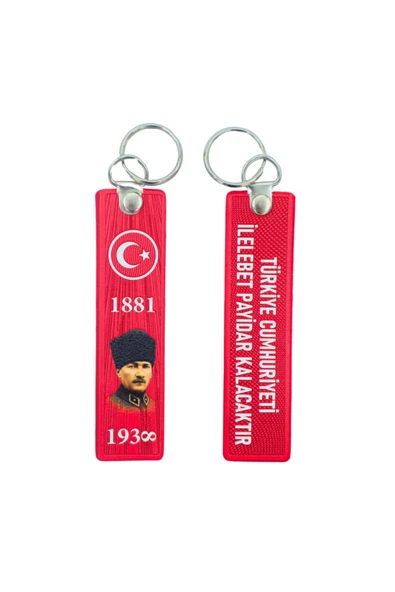 Türkiye Cumhuriyeti İlelebet Payidar Kalacaktır Çift Taraflı Anahtarlık 3D, (12 cm x 3 cm) ürün görseli 1