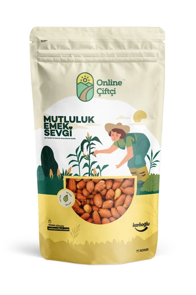 Online Çiftçi Tuzlu Kavrulmuş Yer Fıstığı 400Gr ürün görseli 1
