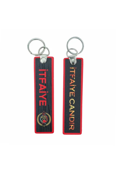 "İtfaiye Candır" İTFAİYE ARMASI Çift Taraflı Anahtarlık 3D, (12 cm x 3 cm) ürün görseli 1