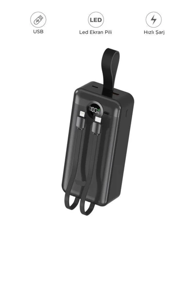 1035 30000 mAh 22.5W Hızlı Şarj Özellikli 2 Çıkışlı Taşınabilir Hızlı Şarj Dijital Göstergeli Powerbank ürün görseli 1