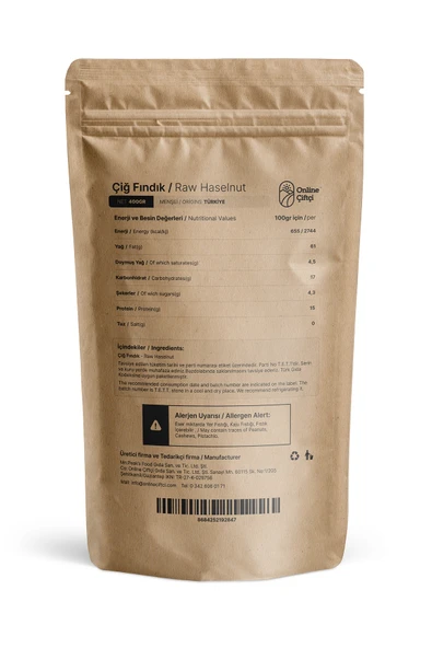 Online Çiftçi Çiğ İç Fındık 400Gr - Resim 2