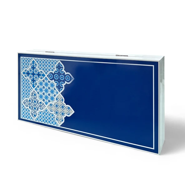 Biggdesign Blue Tile Tavla, Çizilmez Zeminli, Mıknatıslı MDF Kasa, 2 Kat Vernik Cilalı ürün görseli 1