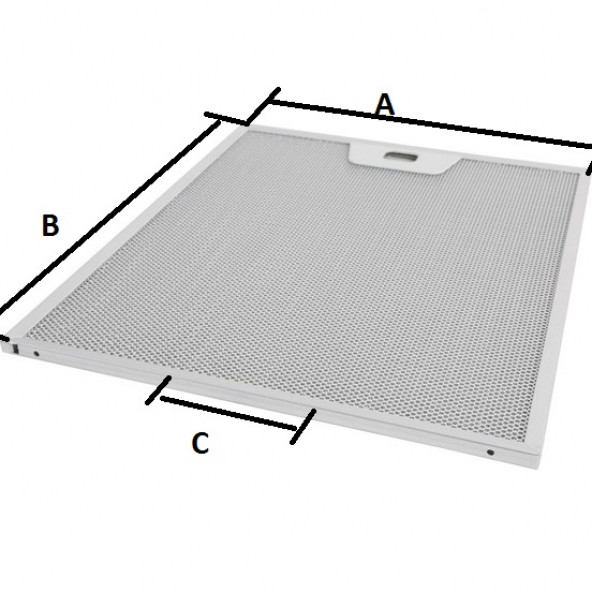 25,3 x 30 cm ön tek tırnak arka iki tırnaklı franke,bosch,arçelik, beko davlumbaz filtre setii ürün görseli 1