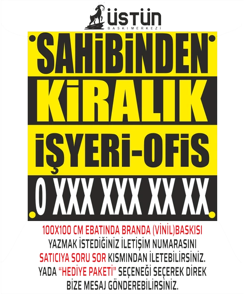 SAHİBİNDEN KİRALIK OFİS BRANDA AFİŞ 100X100 CM ürün görseli 1