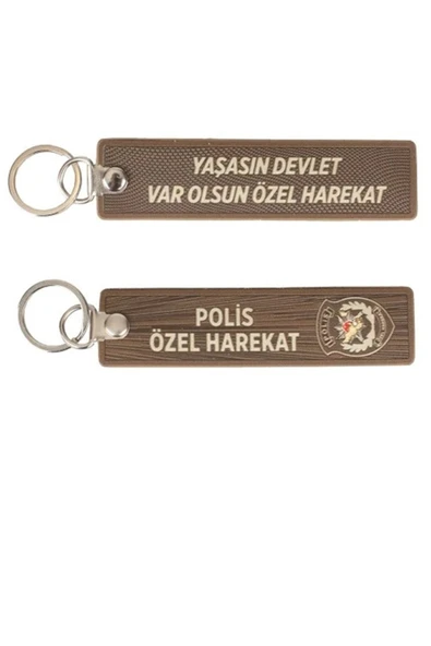 yaşasın devlet varolsun özel harekat Çift Taraflı Anahtarlık 3D, (12 cm x 3 cm) ürün görseli 1