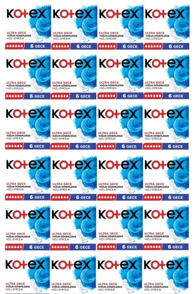Kotex Ultra Gece Ped 6'Lı 24 Paket ürün görseli 1