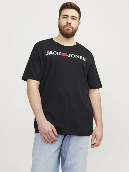 Jack Jones Carp Logo Büyük Beden Erkek Tişört 12184987 ürün görseli 1