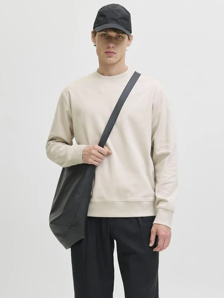 Jack Jones Blachad Brandıng Bisiklet Yaka Erkek Sweat 12261386 ürün görseli 1