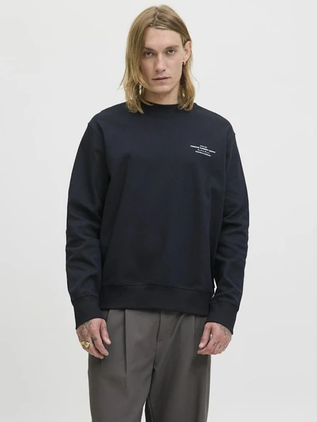 Jack Jones Blachad Brandıng Bisiklet Yaka Erkek Sweat 12261386 ürün görseli 1