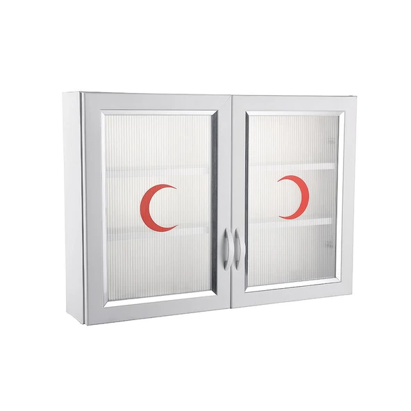 Omnipazar CLK-846 PVC İlk Yardım Ecza Dolabı 2 Kapaklı Beyaz ürün görseli 1