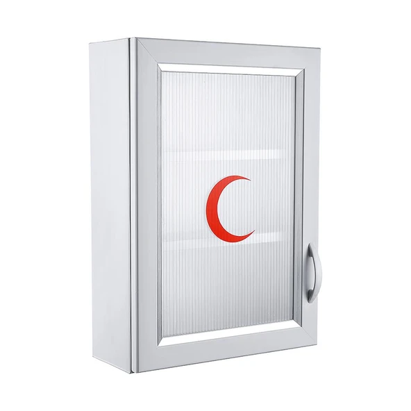Omnipazar CLK-159 PVC İlk Yardım Ecza Dolabı 3 Raflı Kapaklı Beyaz ürün görseli 1