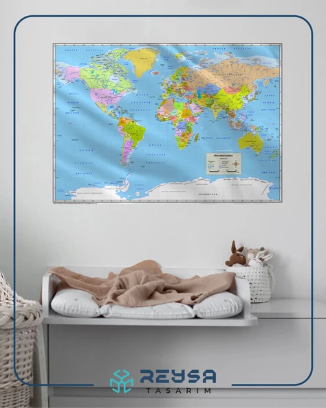 Dünya Haritası Posteri 35x50 cm - Resim 2
