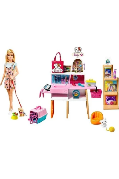 Barbie Bebek ve Evcil Hayvan Dükkanı Oyun Seti  GRG90 ürün görseli 1