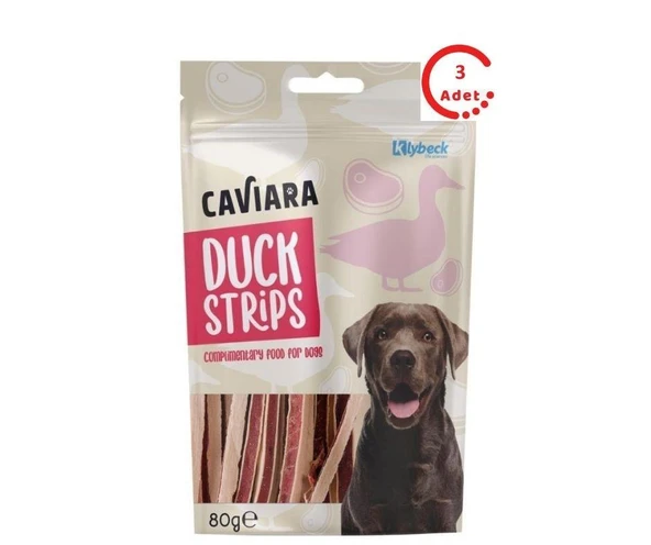 Caviara Kurutulmuş Ördek Şeritleri Köpek Ödülü 80 Gr x 3 Adet ürün görseli 1