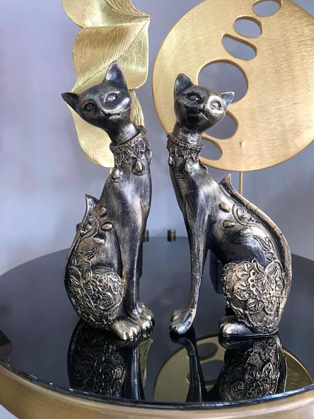 2 Li Dekoratif Kedi Biblo Desenli ürün görseli 1