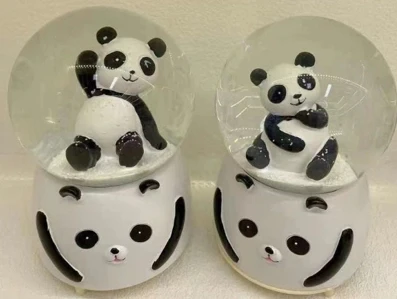 Siyah-beyaz Panda Kar Küresi Büyük Boy ürün görseli 1