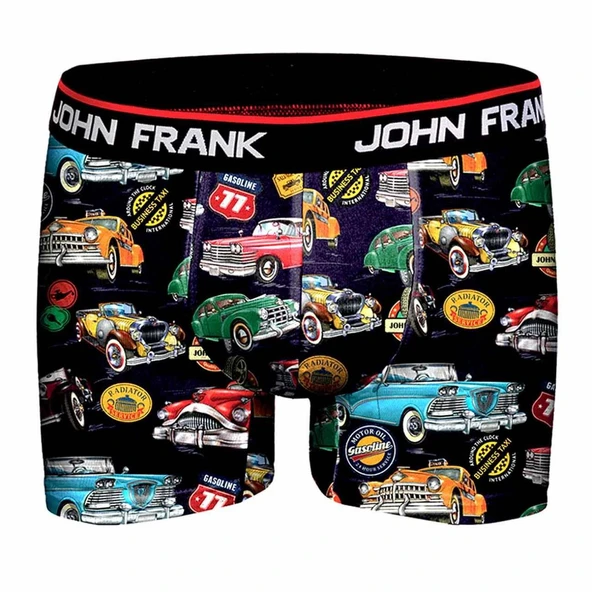 John Frank Retro Cars Dijital Erkek Boxer ürün görseli 1
