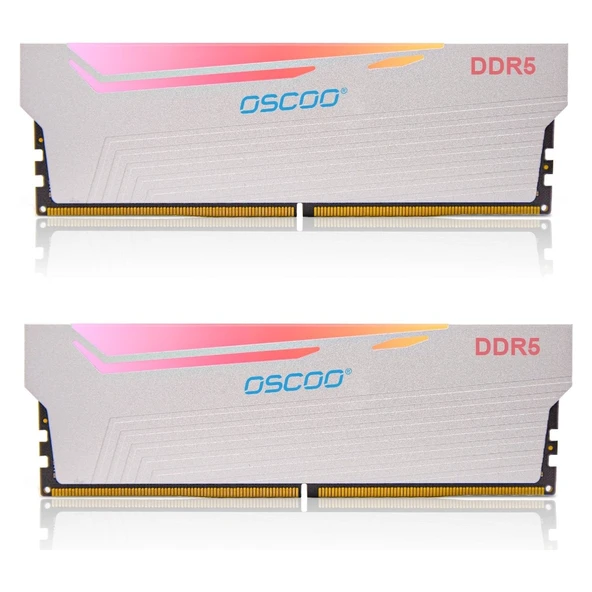Oscoo White Radiantx R500 RGB 32GB (2X16) 6000MHZ CL46 Ddr5 1.35V Ram ürün görseli 1