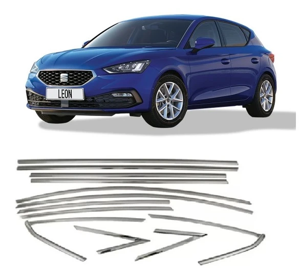 Seat Leon Krom Cam Çıtası Tam Tur 10 Parça 2021+ ürün görseli 1