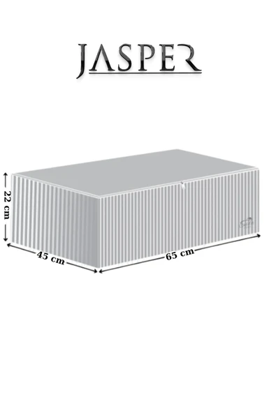 Jasper Antrasit Çizgili Büyük Boy Baza Altı Ve Çekyat Hurç - 65x45x22 Cm - Organizer. ürün görseli 1