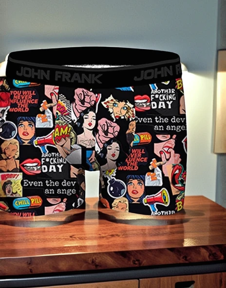 John Frank Digital Erkek Boxer Pop Art - Resim 2