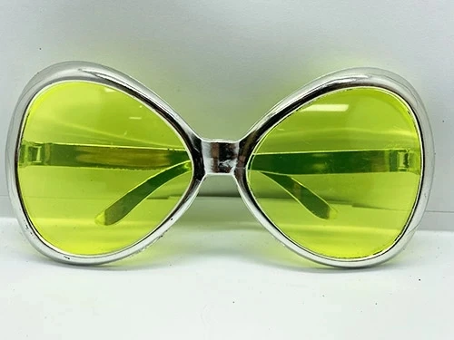 Gümüş Renk Yeşilçam Nostalji 80li Yıllar 90lı Yıllar Parti Gözlüğü  7x16 Cm ürün görseli 1