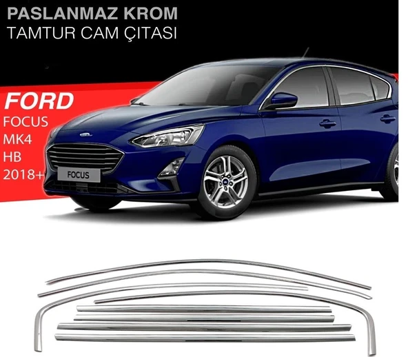 Focus MK4 SD/HB Krom Cam Çıtası 8 Parça 2018+ ürün görseli 1