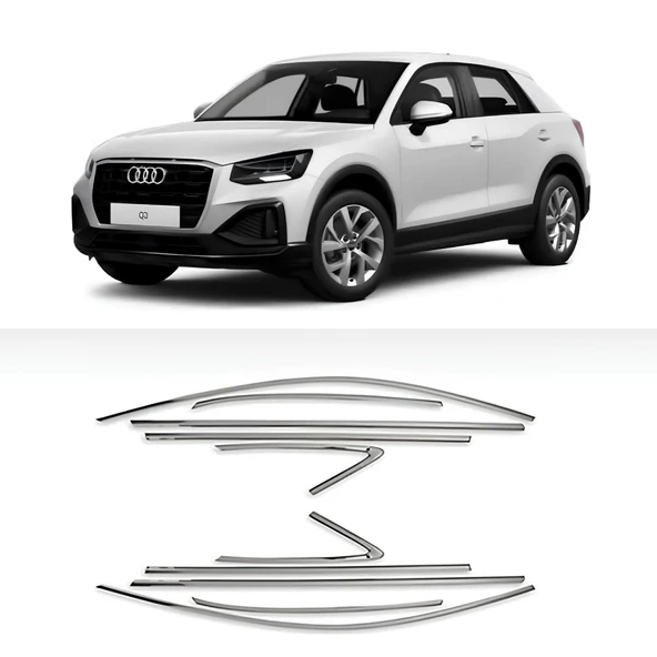 Audi Q2 Krom Cam Çıtası Tam Tur 10 Parça 2016+ ürün görseli 1
