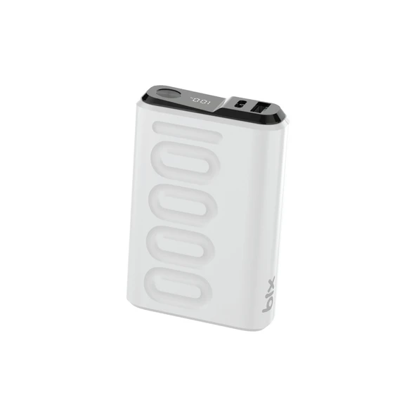Bix TPB15 10000mAh PD 20W USB-C ve USB-A QC 3.0 Çift Portlu 22.5W Süper Hızlı Şarj Destekli ve Dijital Ekranlı Mini Powerbank Beyaz ürün görseli 1