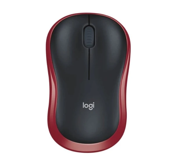 Logitech M185 Optik Kablosuz Mouse Siyah-Kırmızı 910-002237 ürün görseli 1
