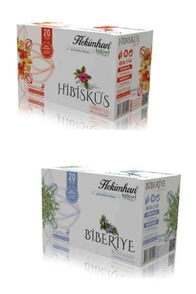 Hibisküs 20 Li ve Biberiye 20 Li Süzen Çay ürün görseli 1